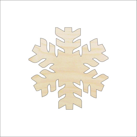 Snowflake Winter Unfinished Wood Shape Piece Cutout for DIY Craft