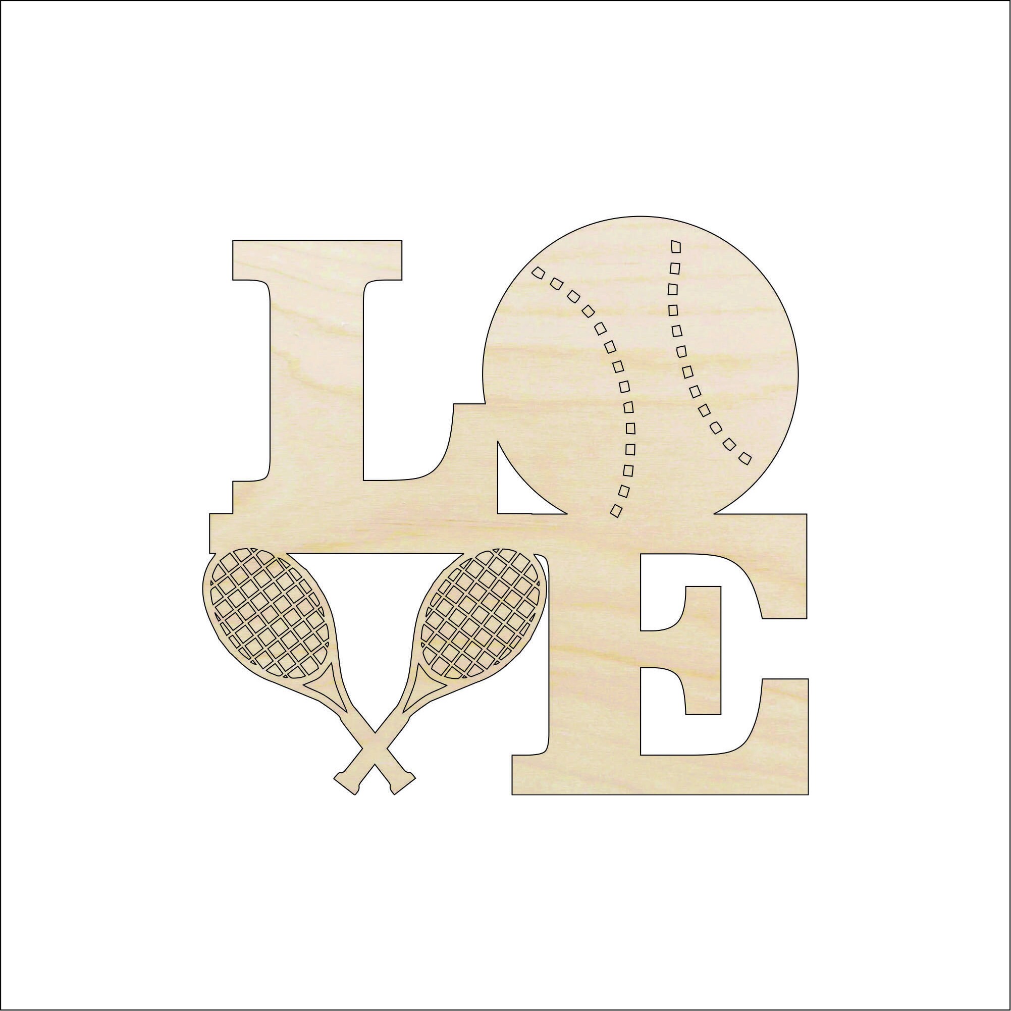 Word Tennis - Laser Cut Out Unfinished Wood Craft Shape SPT609 Word Tennis - Laser Cut Out Unfinished Wood Craft Shape SPT609