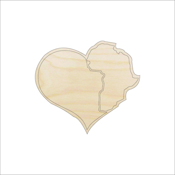 Continent Africa Love - Laser Cut Out Unfinished Wood Craft Shape WLD58 Continent Africa Love - Laser Cut Out Unfinished Wood Craft Shape WLD58
