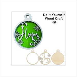 Hope Word Wood Craft Kit Ornament Door Sign Multi Piece Laser Cut Out & Unfinished DIY Craft Supply RE19
