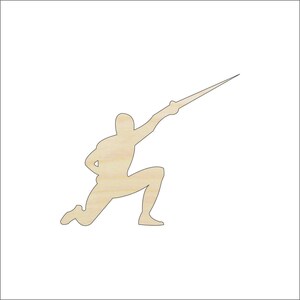 Sport Fencing - Laser Cut Out Unfinished Wood Craft Shape SPT393 Sport Fencing - Laser Cut Out Unfinished Wood Craft Shape SPT393