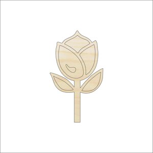 Flower Tulip - Laser Cut Out Unfinished Wood Craft Shape FLR44 Flower Tulip - Laser Cut Out Unfinished Wood Craft Shape FLR44
