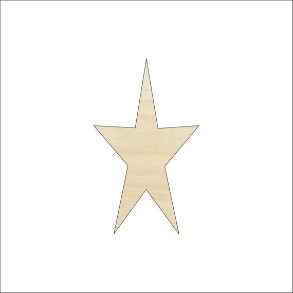Star - Laser Cut Out Unfinished Wood Craft Shape BSC8 Star - Laser Cut Out Unfinished Wood Craft Shape BSC8