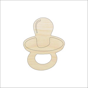Baby Pacifier - Laser Cut Out Unfinished Wood Craft Shape BBY49 Baby Pacifier - Laser Cut Out Unfinished Wood Craft Shape BBY49
