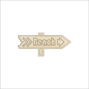 Sign Beach - Laser Cut Out Unfinished Wood Craft Shape BCH8 Sign Beach - Laser Cut Out Unfinished Wood Craft Shape BCH8
