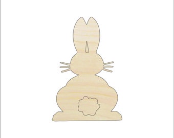Bunny - Laser Cut Out Unfinished Wood Craft Shape BNY44 Bunny - Laser Cut Out Unfinished Wood Craft Shape BNY44