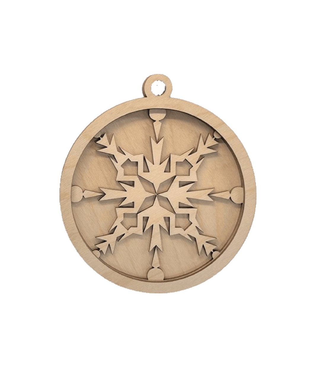 3D Ornament Snowflake 3 Pieces Laser Cut Out Unfinished ORN100 3D Ornament Snowflake 3 Pieces Laser Cut Out Unfinished ORN100