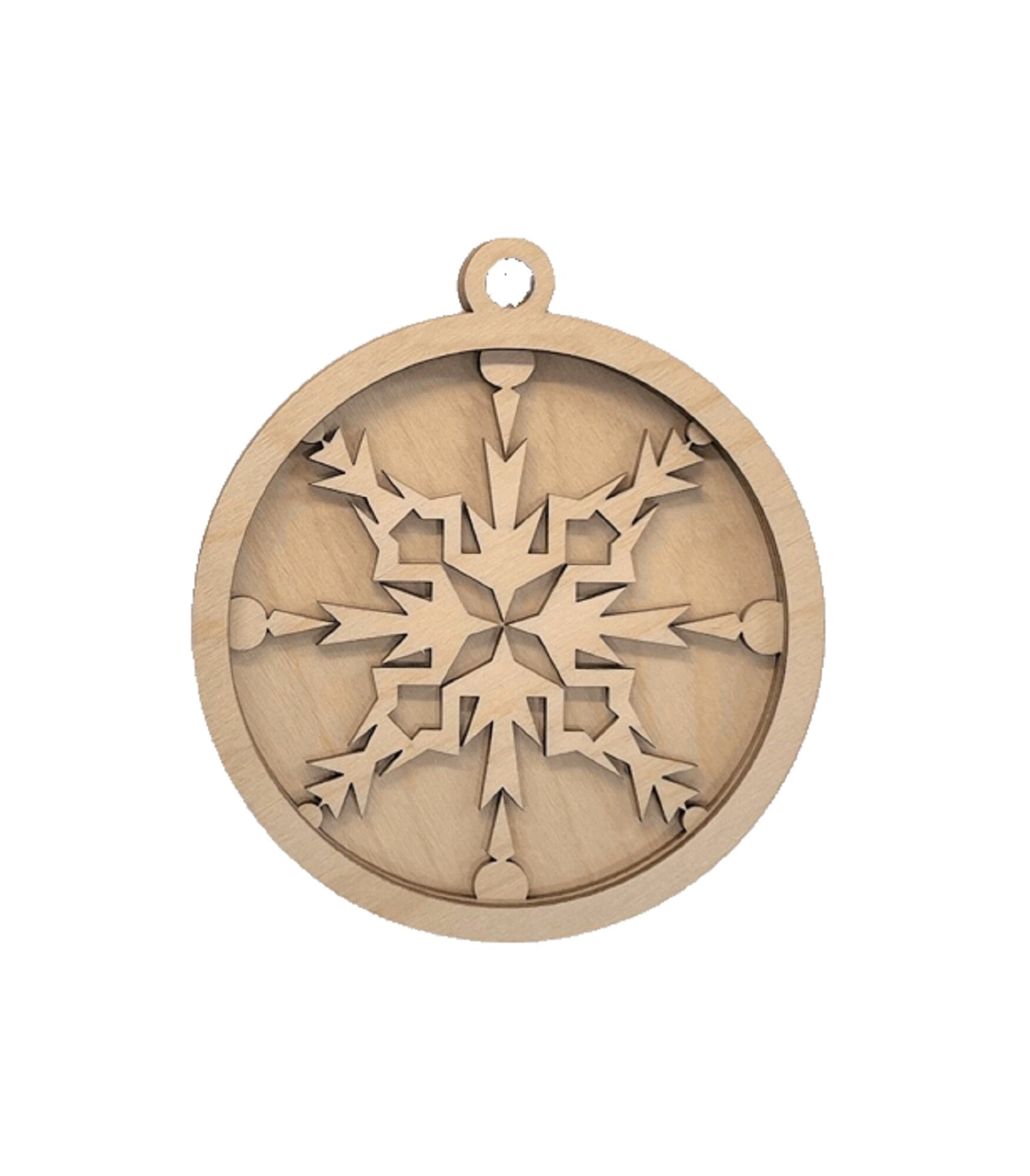 3D Ornament Snowflake 3 Pieces Laser Cut Out Unfinished ORN100 3D Ornament Snowflake 3 Pieces Laser Cut Out Unfinished ORN100