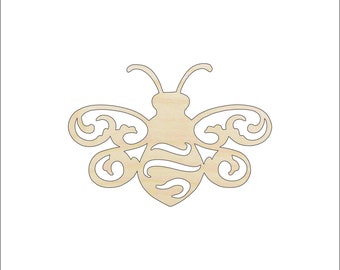 Bee - Wood Craft Shape Laser Cut Out & Unfinished DIY Craft Supply  BUG45