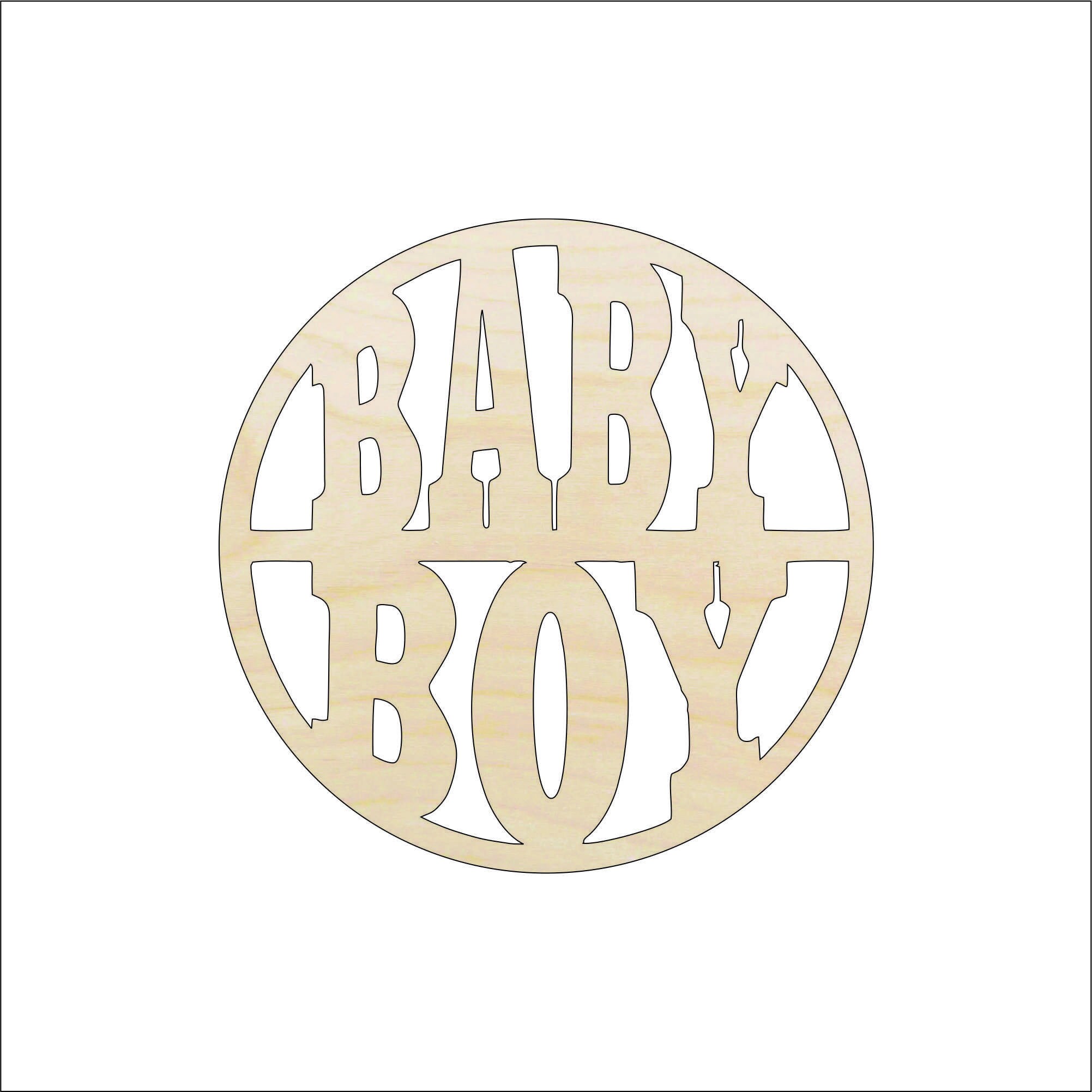 Word Baby Boy - Laser Cut Out Unfinished Wood Craft Shape BBY50 Word Baby Boy - Laser Cut Out Unfinished Wood Craft Shape BBY50