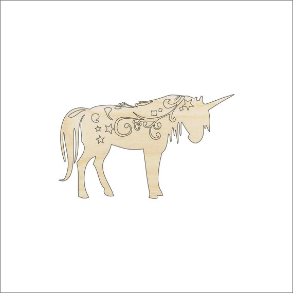 Unicorn - Laser Cut Out Unfinished Wood Craft Shape MYTH86 Unicorn - Laser Cut Out Unfinished Wood Craft Shape MYTH86