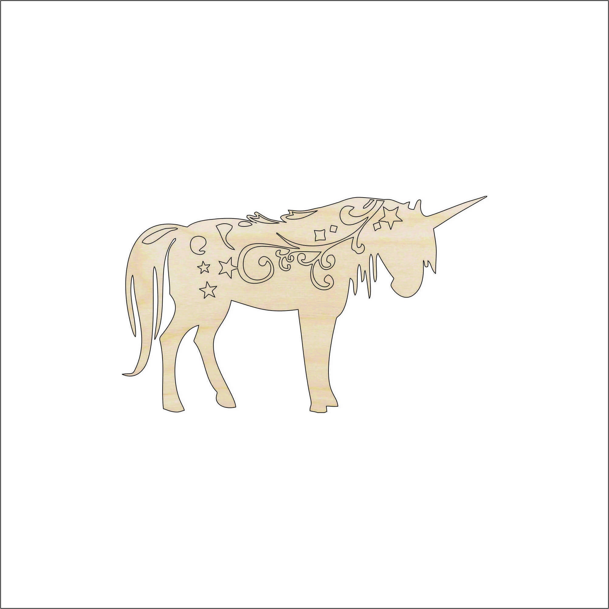 Unicorn - Laser Cut Out Unfinished Wood Craft Shape MYTH86 Unicorn - Laser Cut Out Unfinished Wood Craft Shape MYTH86