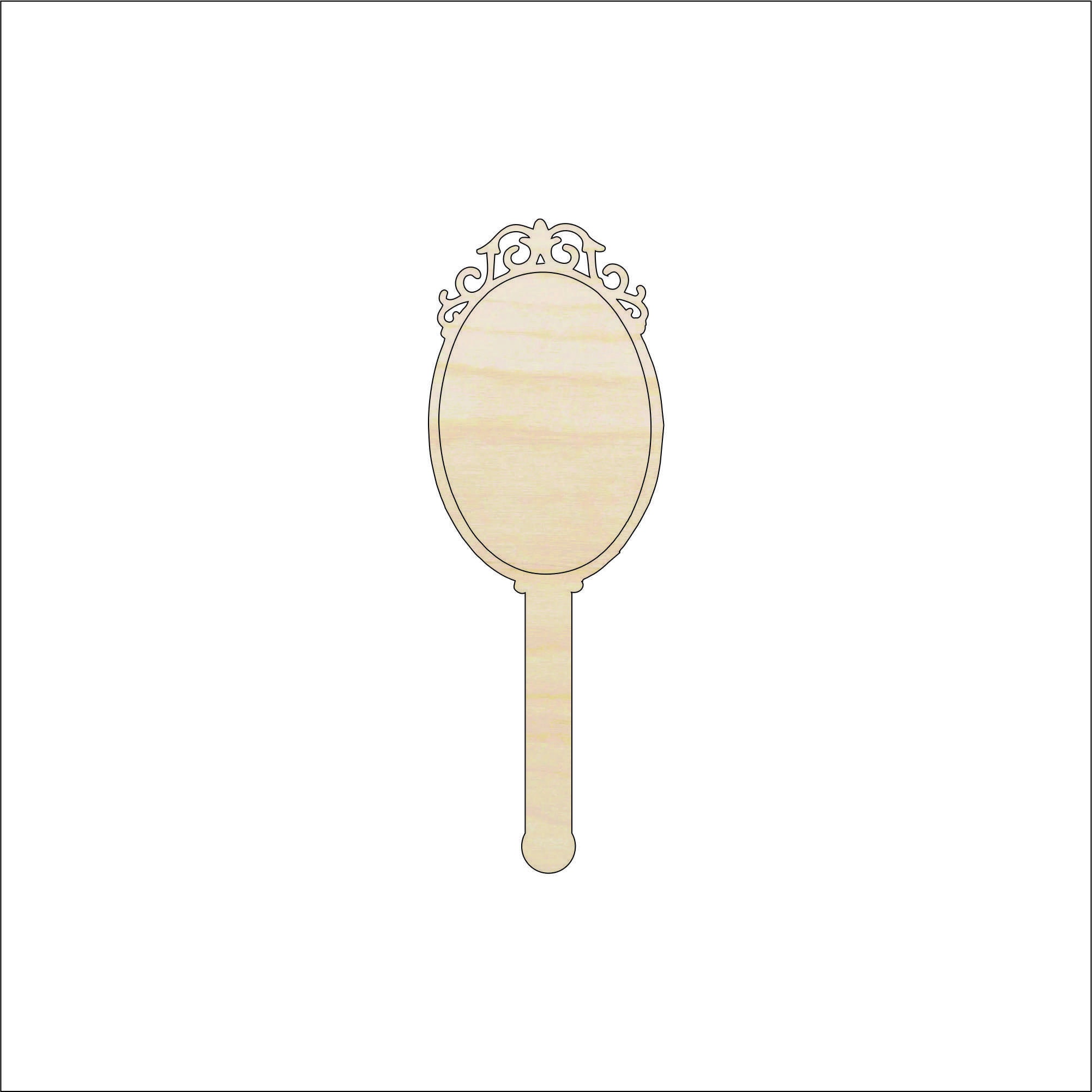 Beauty Mirror - Laser Cut Out Unfinished Wood Craft Shape BTY31 Beauty Mirror - Laser Cut Out Unfinished Wood Craft Shape BTY31