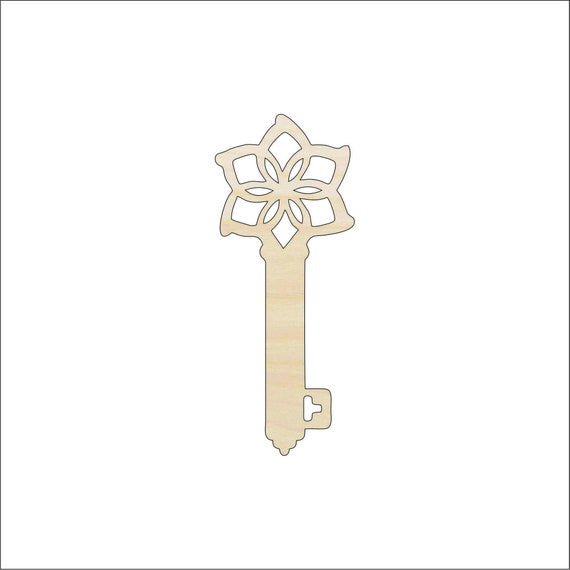 Key - Laser Cut Out Unfinished Wood Craft Shape KEY15 Key - Laser Cut Out Unfinished Wood Craft Shape KEY15