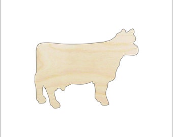 Cow - Laser Cut Out Unfinished Wood Shape Craft Supply COW31