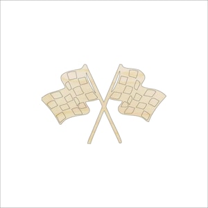 Flag Race - Laser Cut Out Unfinished Wood Craft Shape CAR10 Flag Race - Laser Cut Out Unfinished Wood Craft Shape CAR10