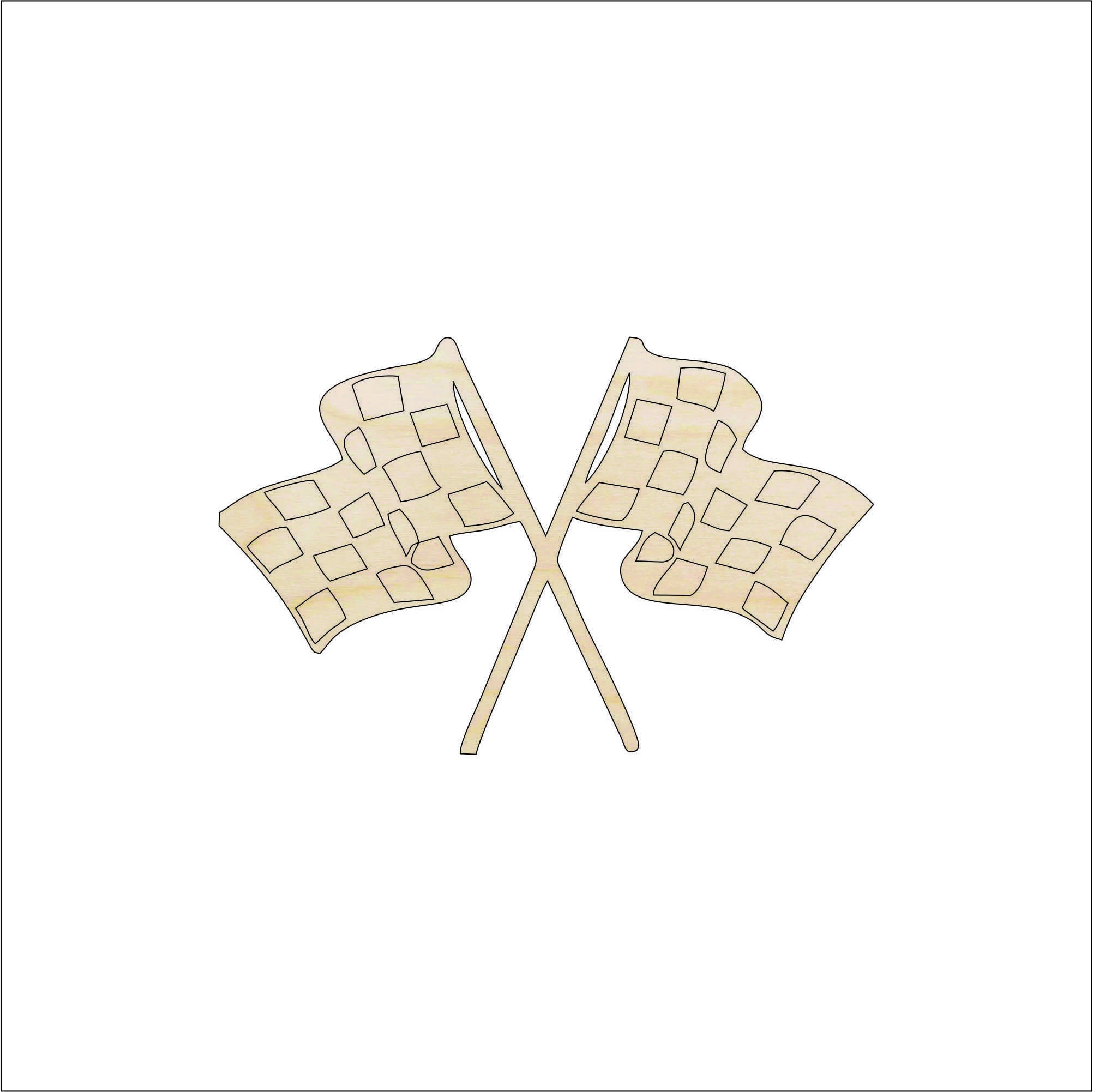 Flag Race - Laser Cut Out Unfinished Wood Craft Shape CAR10 Flag Race - Laser Cut Out Unfinished Wood Craft Shape CAR10