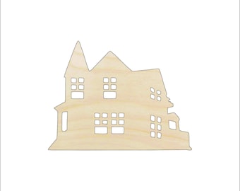 House - Laser Cut Out Unfinished Wood Craft Shape BLD65 House - Laser Cut Out Unfinished Wood Craft Shape BLD65