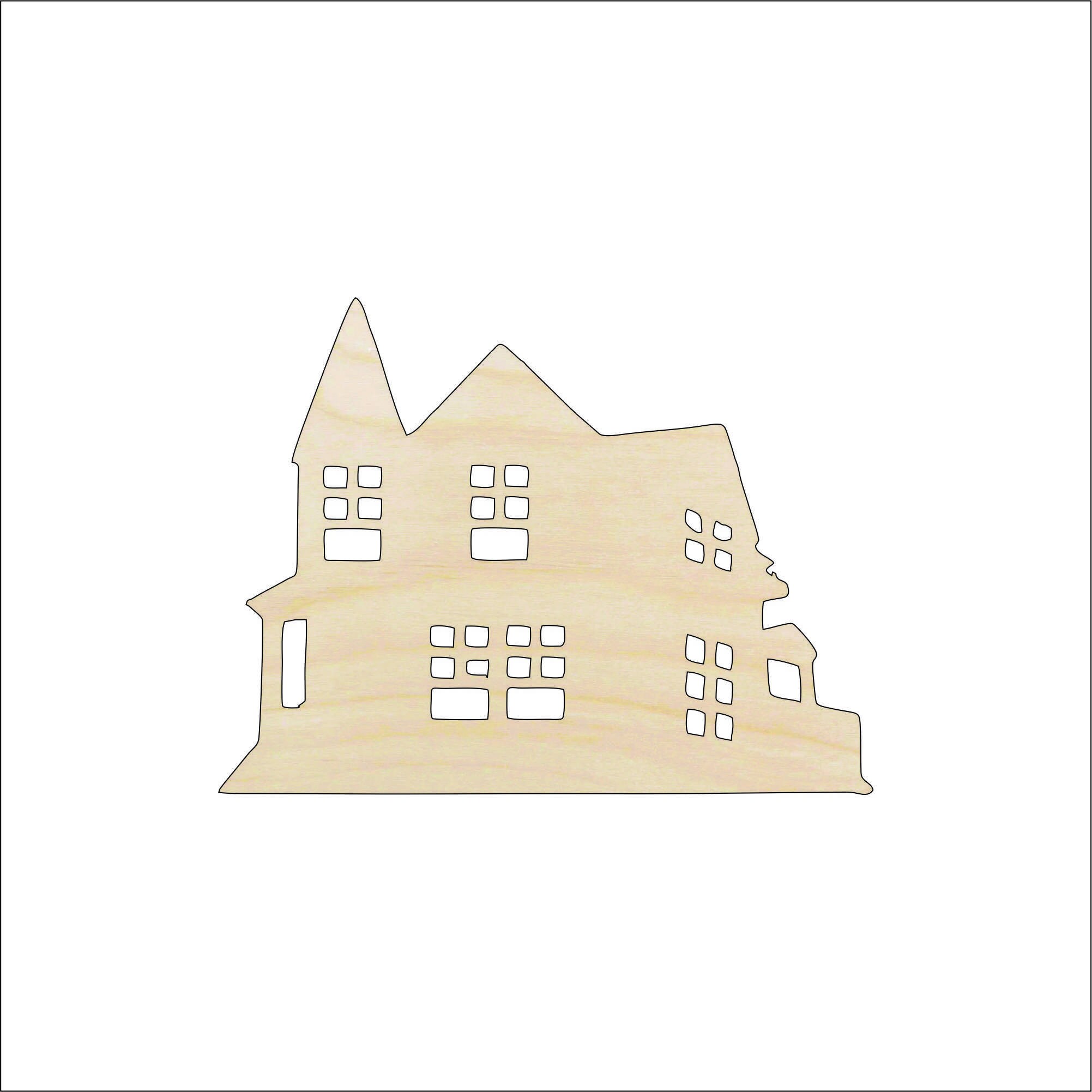 House - Laser Cut Out Unfinished Wood Craft Shape BLD65 House - Laser Cut Out Unfinished Wood Craft Shape BLD65