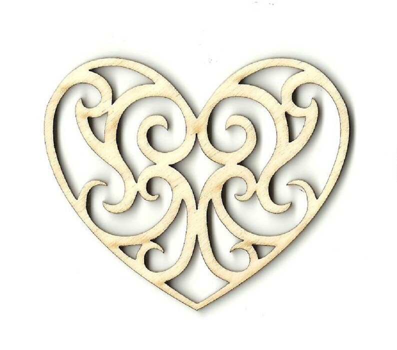 Heart Laser Cut Out Unfinished Wood Shape Craft Supply DSN28 Etsy