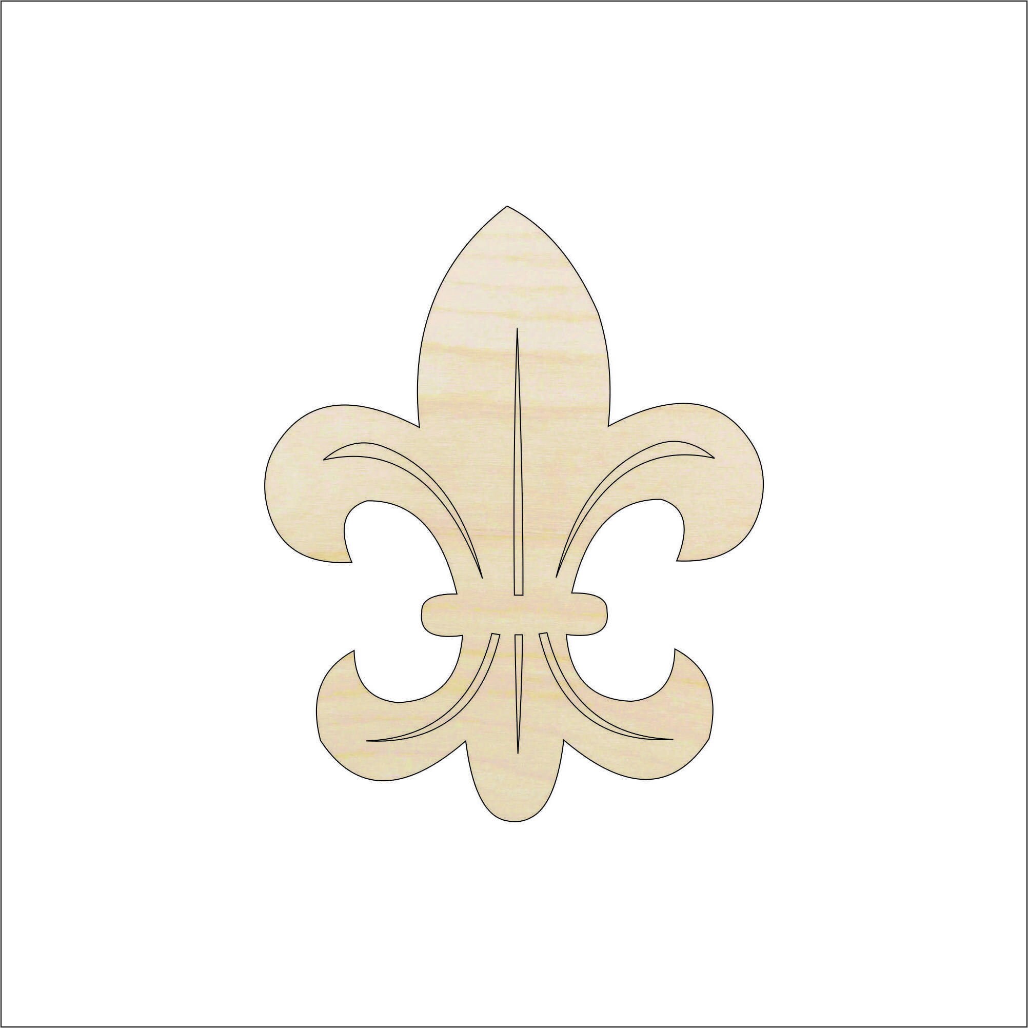 Design Fleur de Lis - Laser Cut Out Unfinished Wood Craft Shape DSN40 Design Fleur de Lis - Laser Cut Out Unfinished Wood Craft Shape DSN40