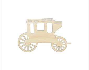 Carriage - Laser Cut Out Unfinished Wood Craft Shape WGN10 Carriage - Laser Cut Out Unfinished Wood Craft Shape WGN10