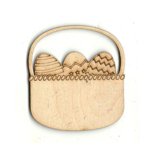Easter Eggs with Banner Laser Cut Out Unfinished Wood Shape Craft Supply ESR24
