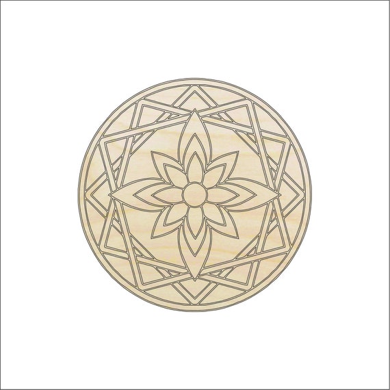Design Flower - Laser Cut Out Unfinished Wood Craft Shape FLR15 Design Flower - Laser Cut Out Unfinished Wood Craft Shape FLR15