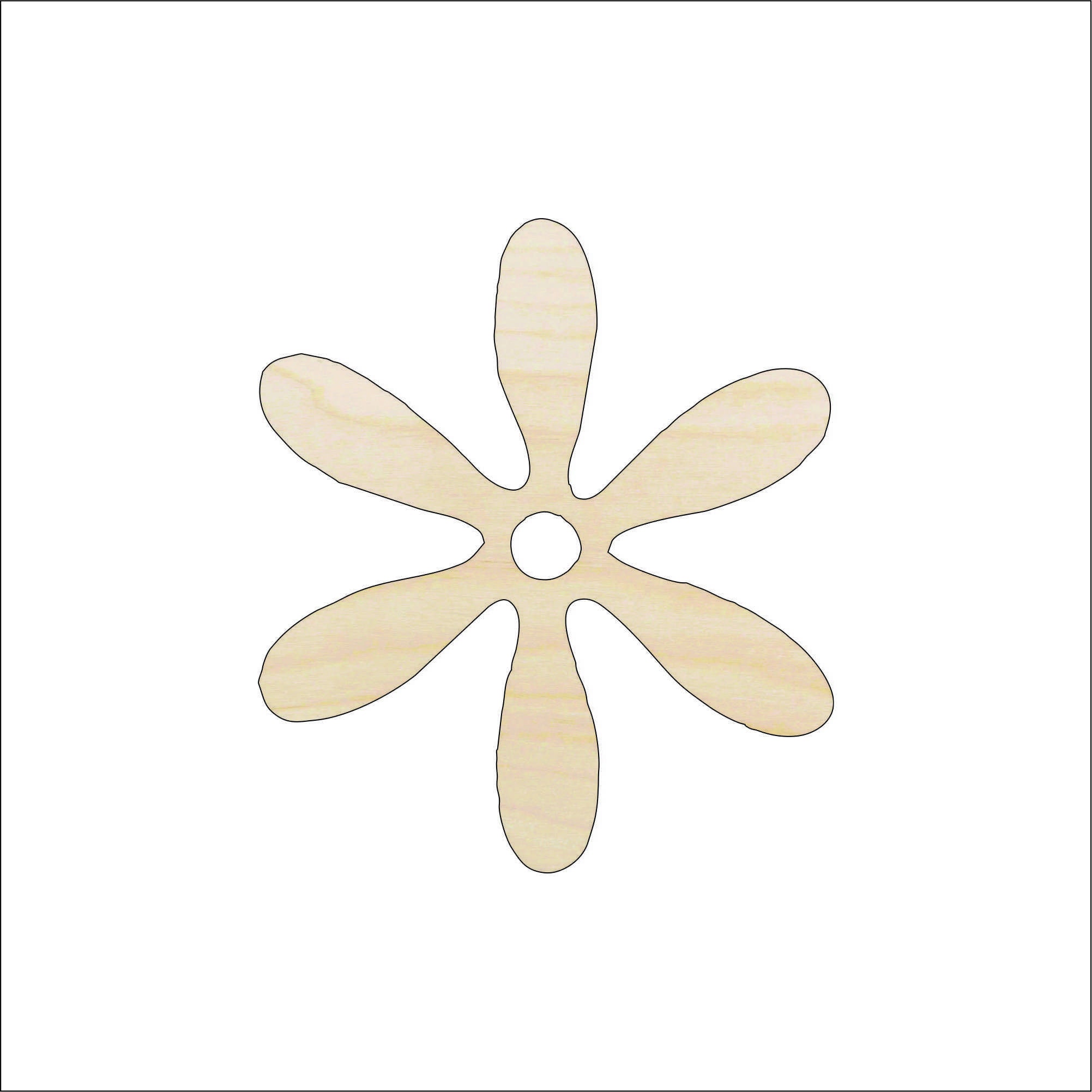 Flower - Laser Cut Out Unfinished Wood Craft Shape FLR13 Flower - Laser Cut Out Unfinished Wood Craft Shape FLR13