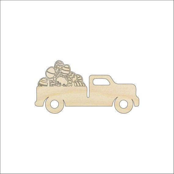 Car Easter - Laser Cut Out Unfinished Wood Craft Shape ESR40 Car Easter - Laser Cut Out Unfinished Wood Craft Shape ESR40