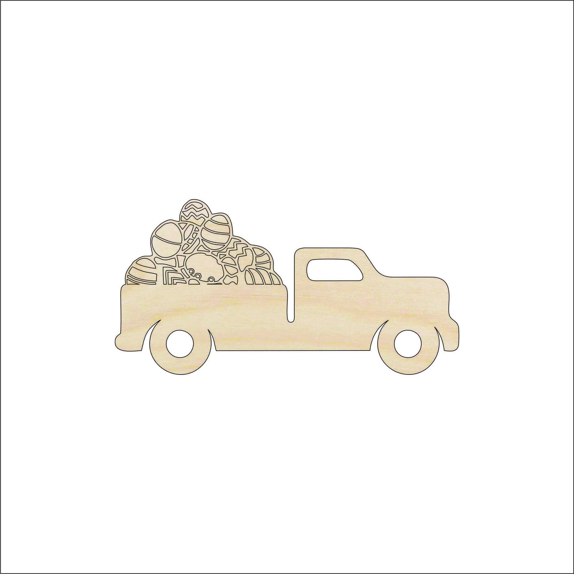 Car Easter - Laser Cut Out Unfinished Wood Craft Shape ESR40 Car Easter - Laser Cut Out Unfinished Wood Craft Shape ESR40