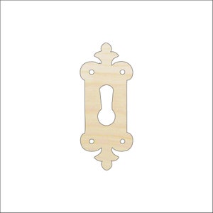 Skeleton Key Lock - Laser Cut Out Unfinished Wood Shape Craft Supply KEY6