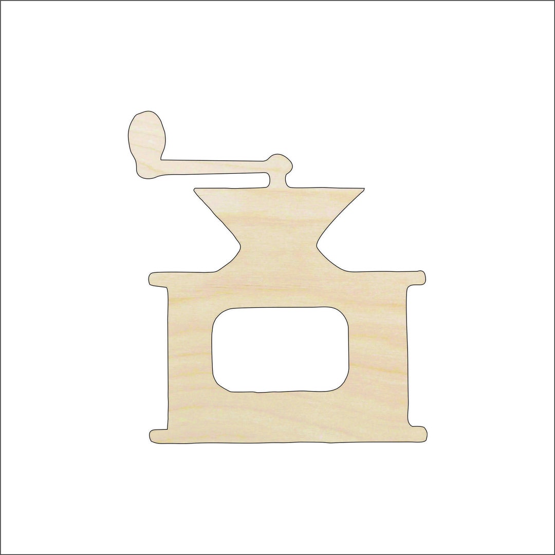 Coffee Grinder Laser Cut Out Unfinished Wood Shape Craft Supply FOD19 ...