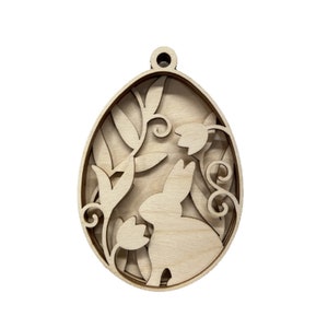 3D Ornament Bunny 4 Pieces Laser Cut Out Unfinished ORN203 3D Ornament Bunny 4 Pieces Laser Cut Out Unfinished ORN203