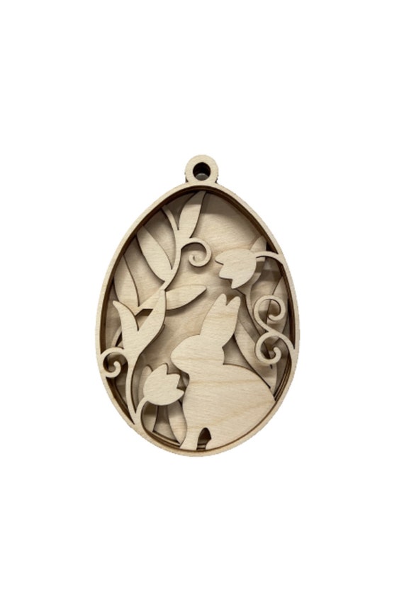 3D Ornament Bunny 4 Pieces Laser Cut Out Unfinished ORN203 3D Ornament Bunny 4 Pieces Laser Cut Out Unfinished ORN203