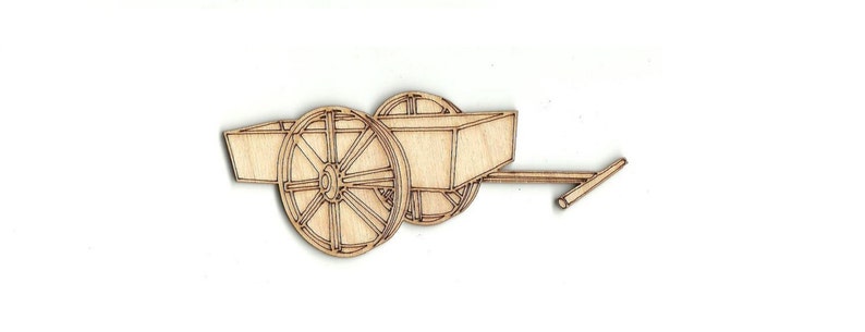 Laser Cut Out Unfinished Wood Shape Craft Supply WGN2 Wood Cart