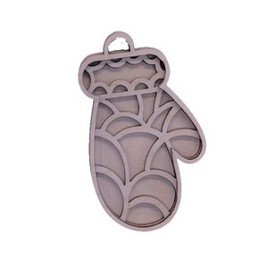 3D Ornament Mitten 3 Pieces Laser Cut Out Unfinished ORN101 3D Ornament Mitten 3 Pieces Laser Cut Out Unfinished ORN101