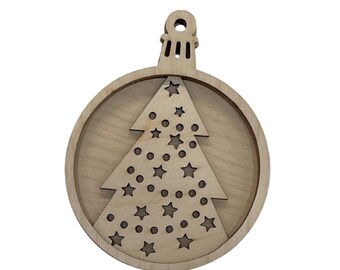 3D Ornament Tree 3 Pieces Laser Cut Out Unfinished ORN62 3D Ornament Tree 3 Pieces Laser Cut Out Unfinished ORN62