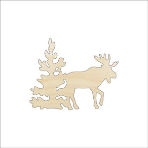 Scene Moose - Laser Cut Out Unfinished Wood Craft Shape MUS2 Scene Moose - Laser Cut Out Unfinished Wood Craft Shape MUS2