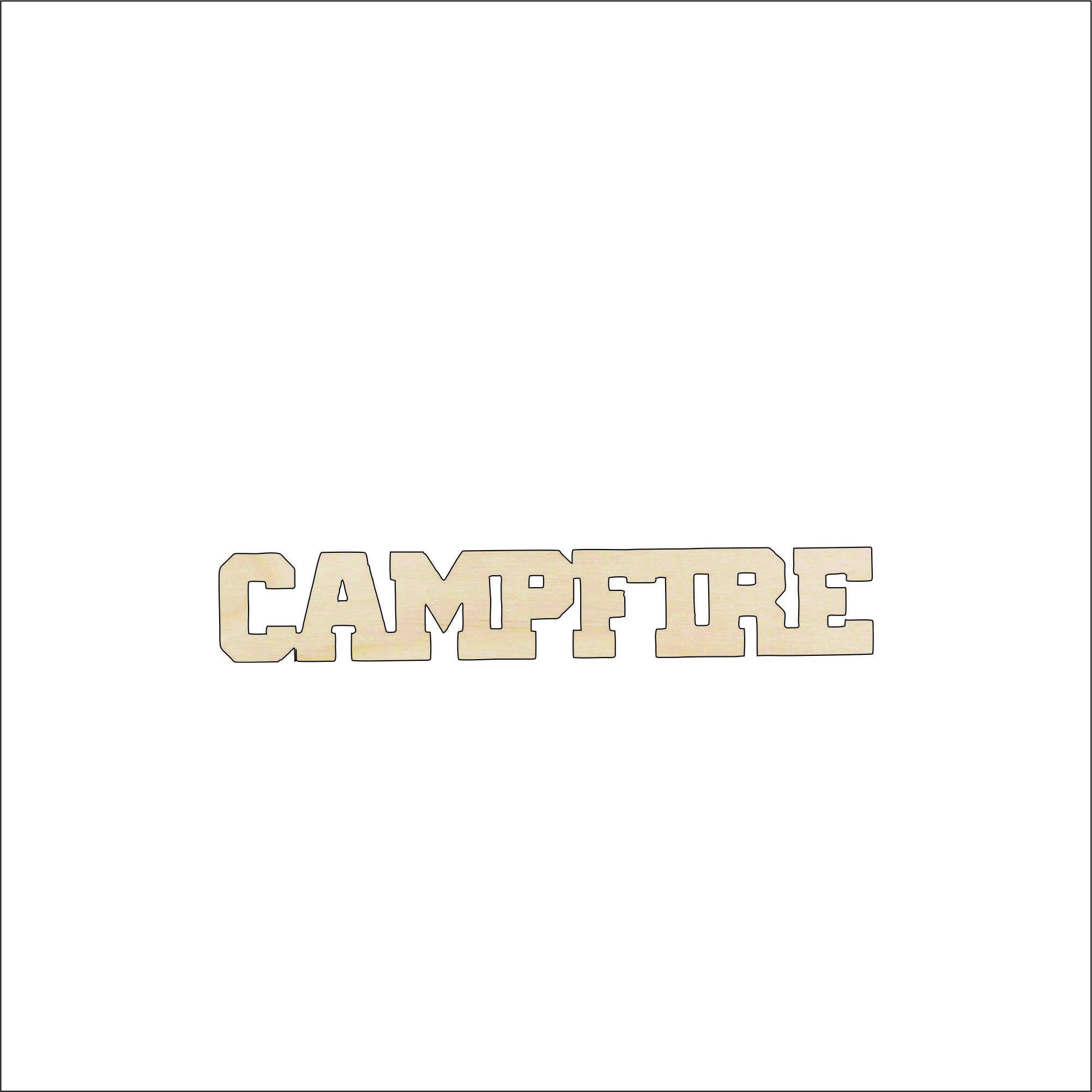 Word Campfire - Laser Cut Out Unfinished Wood Craft Shape TRP23 Word Campfire - Laser Cut Out Unfinished Wood Craft Shape TRP23