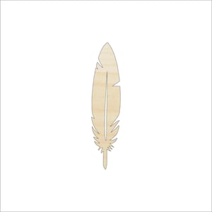 Bird Feather - Laser Cut Out Unfinished Wood Craft Shape XTR3 Bird Feather - Laser Cut Out Unfinished Wood Craft Shape XTR3