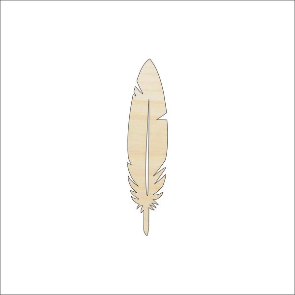 Bird Feather - Laser Cut Out Unfinished  Wood Shape Craft Supply XTR3