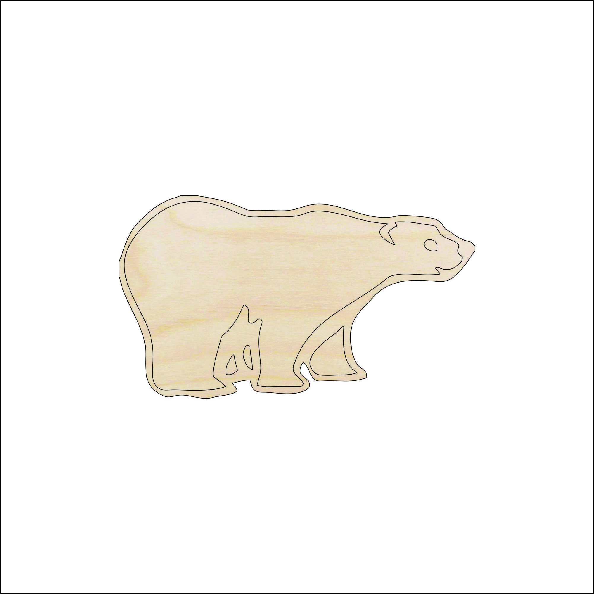 Bear - Laser Cut Out Unfinished Wood Craft Shape BER6 Bear - Laser Cut Out Unfinished Wood Craft Shape BER6