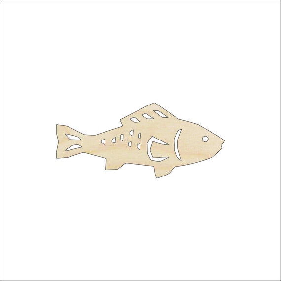Fish - Laser Cut Out Unfinished Wood Craft Shape FSH1 Fish - Laser Cut Out Unfinished Wood Craft Shape FSH1