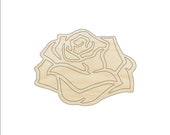 Flower Rose - Laser Cut Out Unfinished Wood Craft Shape FLR69 Flower Rose - Laser Cut Out Unfinished Wood Craft Shape FLR69