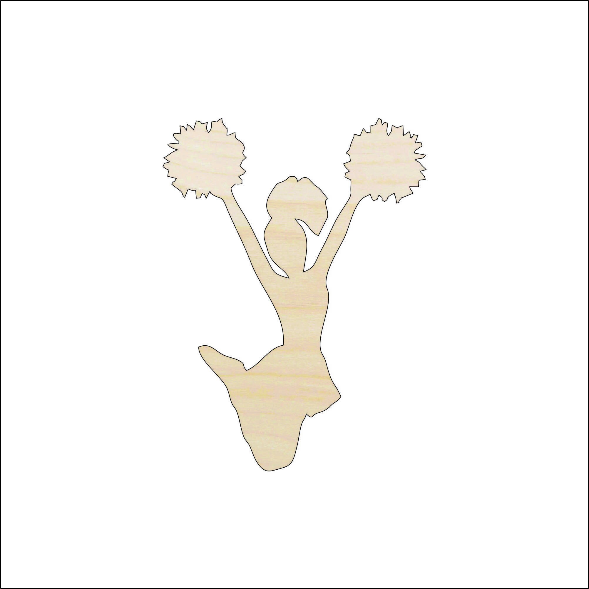 Dance Cheerleading - Laser Cut Out Unfinished Wood Craft Shape SPT24 Dance Cheerleading - Laser Cut Out Unfinished Wood Craft Shape SPT24