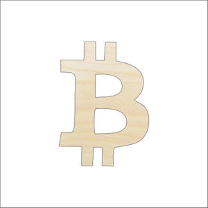 Bitcoin Symbol - Laser Cut Out Unfinished Wood Craft Shape MNY5 Bitcoin Symbol - Laser Cut Out Unfinished Wood Craft Shape MNY5