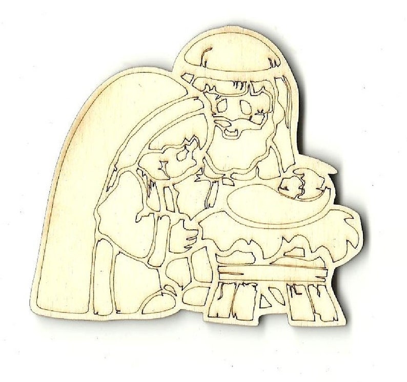 Nativity Scene Laser Cut Out Unfinished Wood Shape Craft Etsy