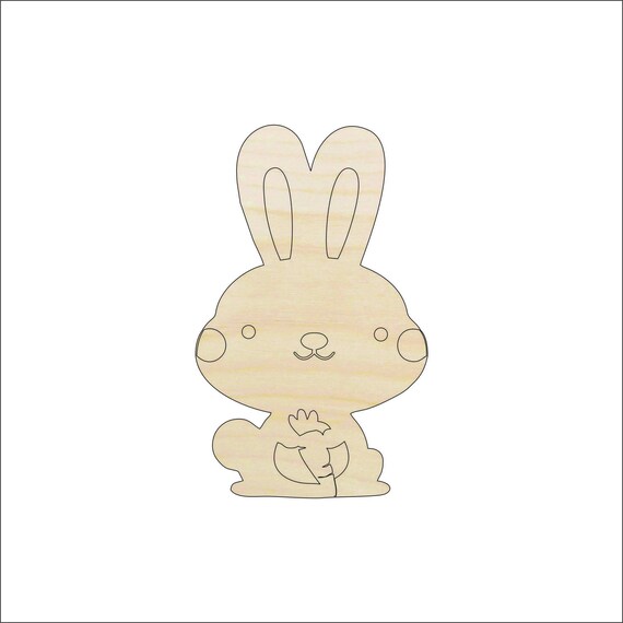 Bunny - Laser Cut Out Unfinished Wood Craft Shape BNY12 Bunny - Laser Cut Out Unfinished Wood Craft Shape BNY12
