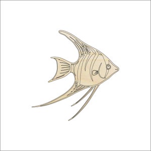 Fish Angelfish - Laser Cut Out Unfinished Wood Craft Shape FSH44 Fish Angelfish - Laser Cut Out Unfinished Wood Craft Shape FSH44